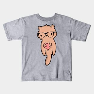 Cute Hipster Otter T-Shirt Kids T-Shirt